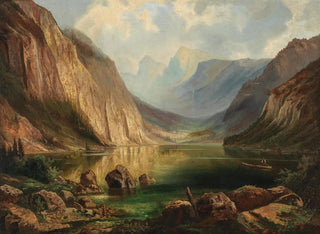 Ferdinand Lepie - View of the Hllengebirge near Ebensee Langbathsee.webp