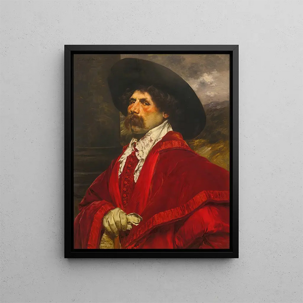 Un kawaler siedzący - Ferdinand Roybet — oprawiony obraz na ścianie