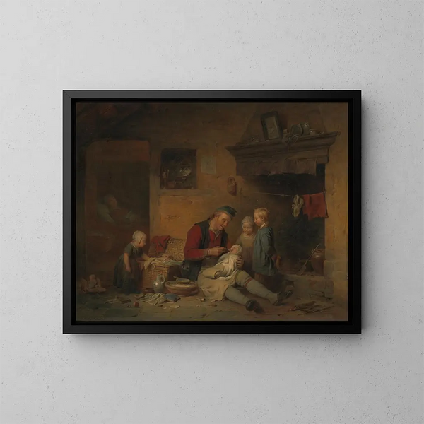 Sala porodowa - Ferdinand de Braekeleer — oprawiony obraz na ścianie