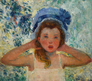 Córka artysty w niebieskim berecie - Ferdinand du Puigaudeau — widok dzieła