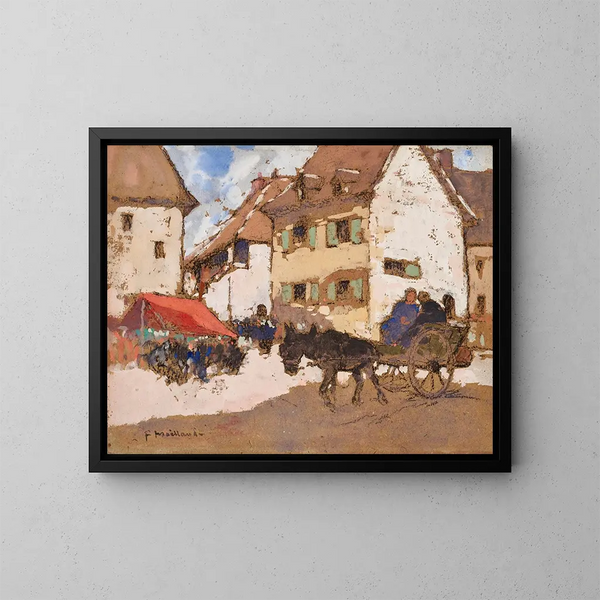 Coin de marché en Berry - Fernand Maillaud — oprawiony obraz na ścianie