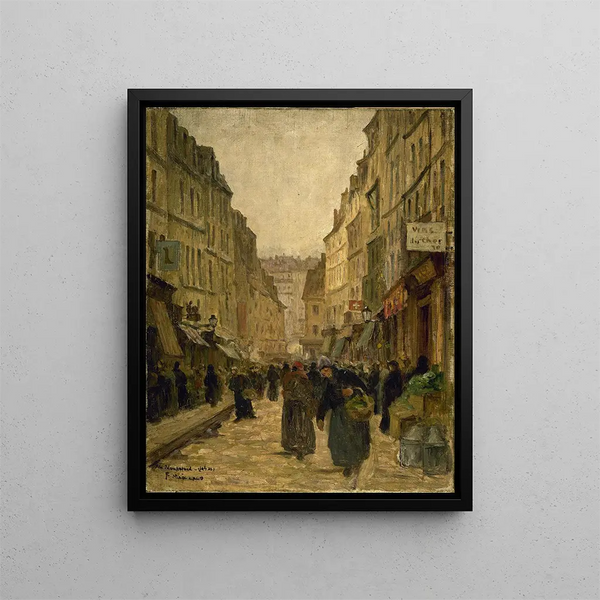 La rue Mouffetard - Fernand Maillaud — oprawiony obraz na ścianie