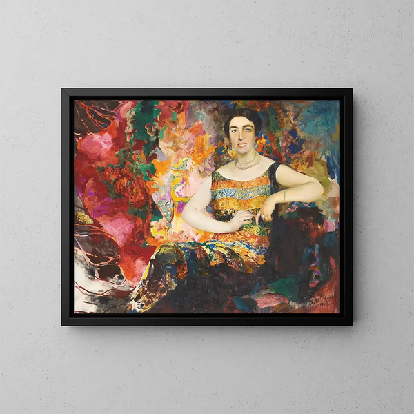 Portret damy - Filipp Malyavin — oprawiony obraz na ścianie