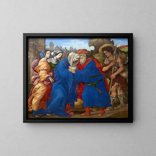 Spotkanie Joachima i Anny u złotych bram Jerozolimy - Filippino Lippi — oprawiony obraz na ścianie