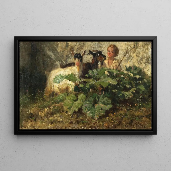 Filippo Palizzi - Caprette Con Pastorello A Shepherd With Goats.webp