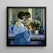 Dziewczyna w niebieskim układająca kwiaty - Frederick Carl Frieseke — prezentacja dzieła na ścianie