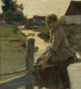 Dziewczyna przy strumieniu - Arthur Langhammer — widok dzieła