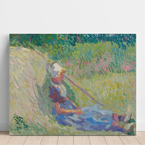 Reprodukcja obrazu Dziewczyna odpoczywająca na stosie siana - Jan Toorop