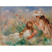 Reprodukcja obrazu Leżąca dziewczynka na trawie i dziewczynka układająca bukiet - Pierre-Auguste Renoir