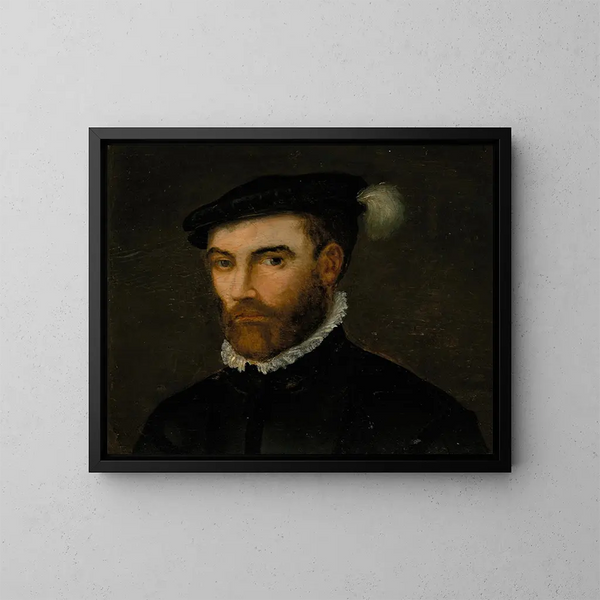 Portret dżentelmena, 1628 - Szkoła flamandzka — oprawiony obraz na ścianie