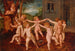 Putti dansant dans un paysage avec une villa en arrière-plan - Ecole flamande — widok dzieła