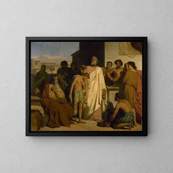 L'onction de David par Samuel - Félix-Joseph Barrias — oprawiony obraz na ścianie