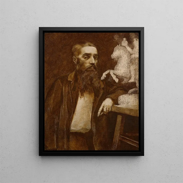 Portret rzeźbiarza Armanda Le Véela - Félix Bracquemond — oprawiony obraz na ścianie