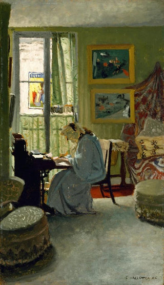 Flix Vallotton - Woman Writing in an Interior.webp