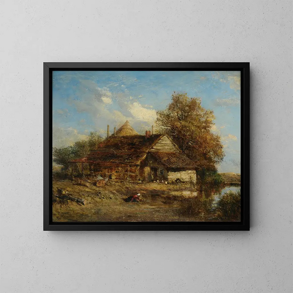 La Chaumière - Félix Ziem — oprawiony obraz na ścianie