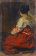 La jupe rouge - Félix Ziem — oprawiony obraz na ścianie
