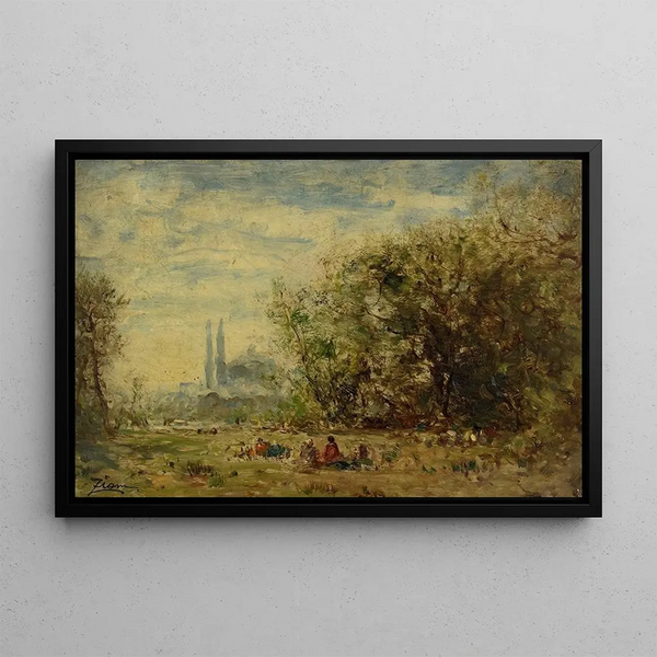 Les eaux douces d'Asie environs de Constantinople - Félix Ziem — oprawiony obraz na ścianie