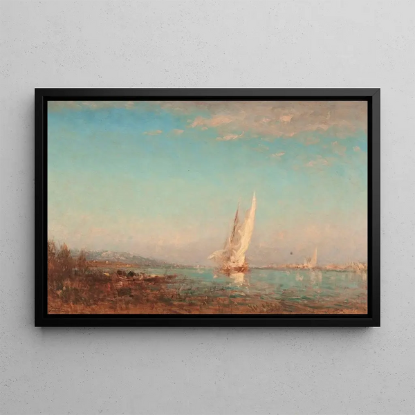 Martigues La Voile Blanche - Félix Ziem — oprawiony obraz na ścianie