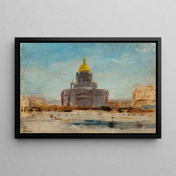 Saint-Petersburg Saint Isaac - Félix Ziem — oprawiony obraz na ścianie