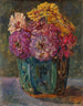 Martwa natura z zinnami w zielonym naczyniu - Floris Verster — widok dzieła