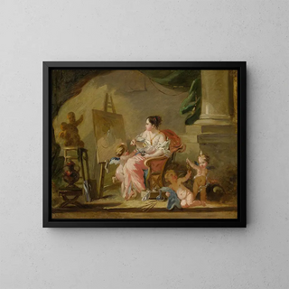 Układanka alegoryczna malarstwa - Szkoła François Boucher — oprawiony obraz na ścianie