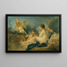 Nymphe siedząca z fletami - Szkoła François Boucher — oprawiony obraz na ścianie