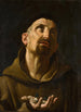 Święty Didacus z Alcalá trzymający różane pąki - Szkoła Guido Reni — widok dzieła