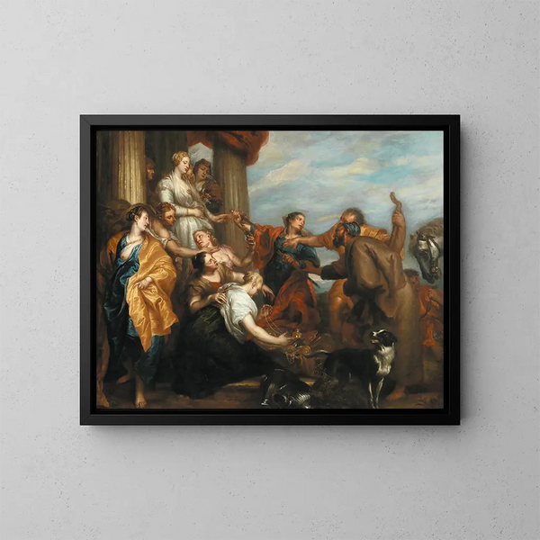 Achille wśród dziewcząt Lykomeda - Szkoła Antoine van Dycka — oprawiony obraz na ścianie