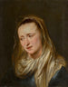 głowy kobiety, prawdopodobnie Matki Boskiej - Szkoła Antoine van Dyck — widok dzieła