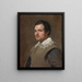 Portret młodego mężczyzny - Szkoła Diego Velázquez — oprawiony obraz na ścianie