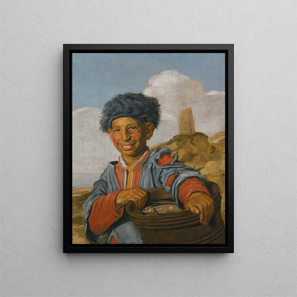 Rybak, który się śmieje - Szkoła Frans Hals — oprawiony obraz na ścianie