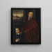 Andrea Renier i jego syna Daniele - Szkoła Jacopo Tintoretto — oprawiony obraz na ścianie