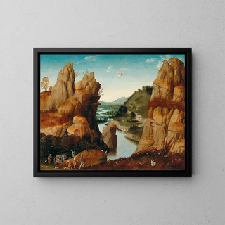 Follower of Joachim Patinir - A rocky landscape with scenes from the life of Saint John the Baptist.webp