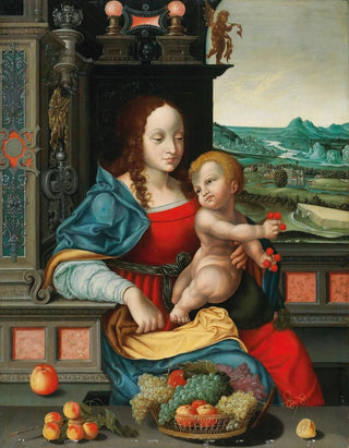La Madone aux cerises - Szkoła Joosa van Cleve — widok dzieła