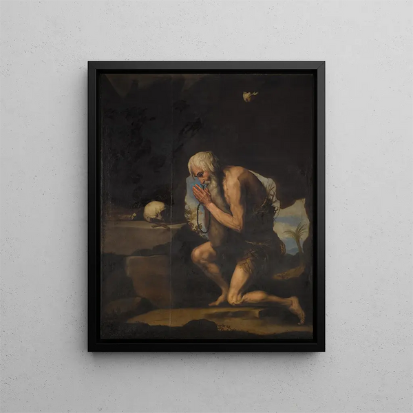 Święty Paweł Pustelnik - Szkoła Jusepe de Ribera — oprawiony obraz na ścianie