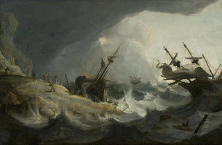 Follower of Ludolf Backhuysen - Shipwreck during the storm on 13 March.webp