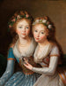 Podwójny portret wielkich księżniczek Aleksandry 1783-1801 i Hélène 1784-1803 Romanow, córki cara Pawła I - Szkoła Marie-Louise Élisabeth Vigée Le Brun — widok dzieła