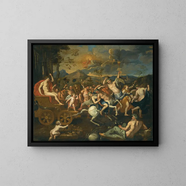 Le Triomphe de Bacchus - Szkoła Nicolasa Poussina — oprawiony obraz na ścianie