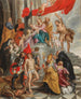 La Vierge et l'Enfant adorés par les saints - École de Peter Paul Rubens — widok dzieła