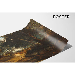 Forêt de Fontainebleau de Jean-Baptiste-Camille Corot | Reproduction Tableau Décoration murale affiche copie