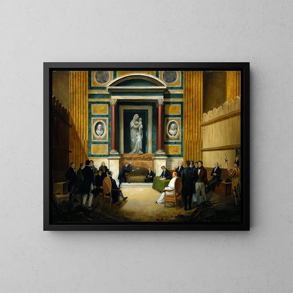 L'ouverture de la tombe de Raphaël au Panthéon 1833 - Francesco Diofebi — oprawiony obraz na ścianie