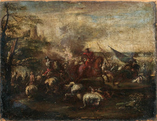 Francesco Graziani - A cavalry battle scene.webp