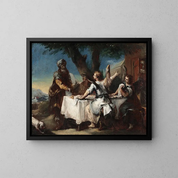 Abraham przyjmujący trzech aniołów - Francesco Guardi — oprawiony obraz na ścianie