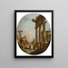 Un caprice architectural avec des personnages parmi des ruines classiques Un temple au-delà - Francesco Guardi — oprawiony obraz na ścianie