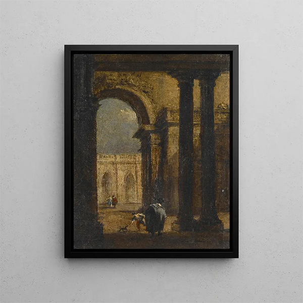 Cour du palais Capriccio - Francesco Guardi — oprawiony obraz na ścianie