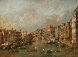 Francesco Guardi - The Rialto Bridge and the Riva del Vin Venice.webp