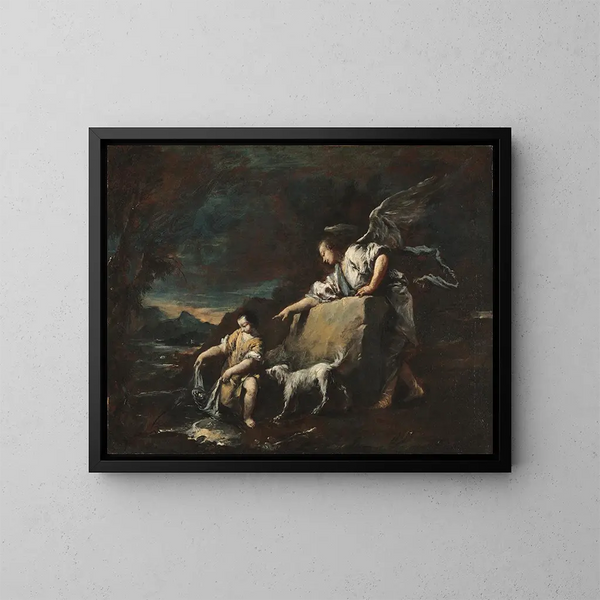 Tobias i Anioł - Francesco Guardi — oprawiony obraz na ścianie