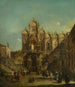 Widok na Campo San Zanipolo z loggią wzniesioną z okazji błogosławieństwa papieża Piusa VI - Francesco Guardi — widok dzieła
