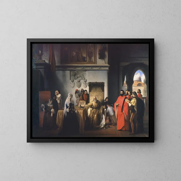 Le retrait des deux Foscari - Francesco Hayez — oprawiony obraz na ścianie