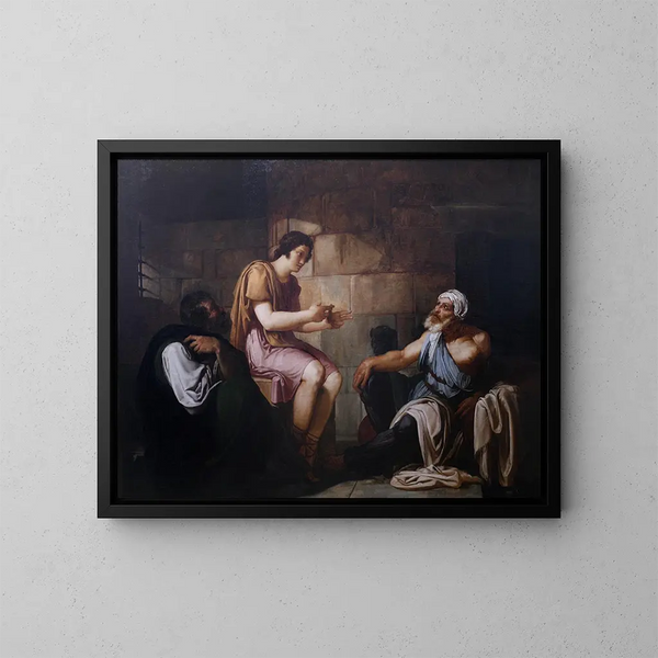 Joseph interpretuje sny więźniów - Francesco Hayez — oprawiony obraz na ścianie